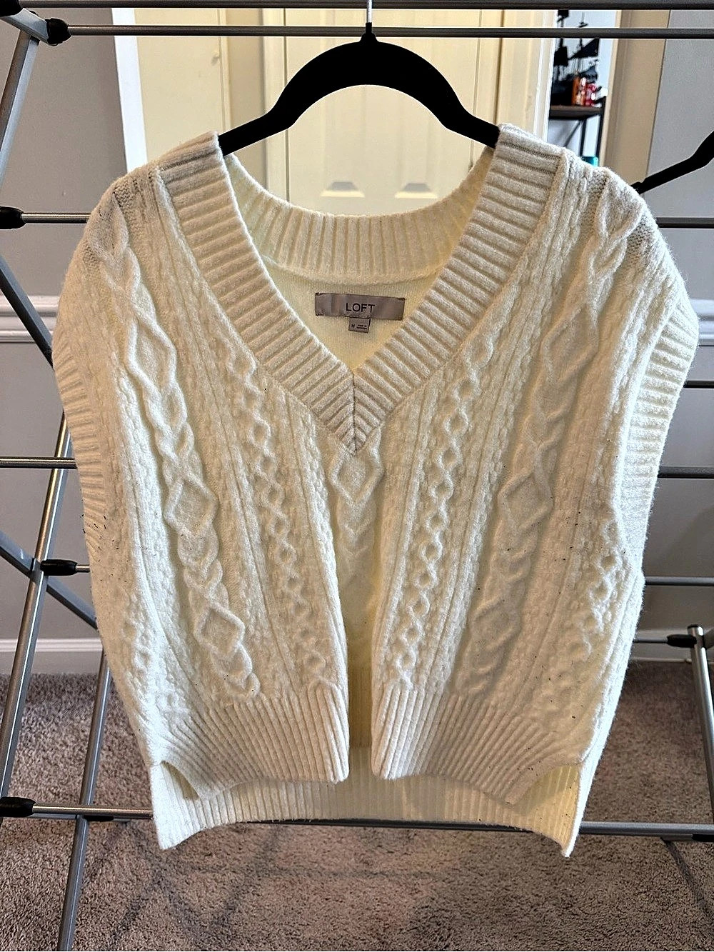 LOFT Cable Knit V-Neck Sweater Vest